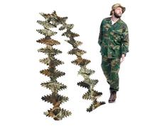 Ghillie Hunting Fabric Strap, Handmade Camuflaje Clothing Strip, Adjustable Durable Leaf-Pattern Strasp with Ties & Loops, 1-Pack, Ideal para Outdoor Hunting and Role Playing Games