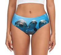 ghiopl Divertido delfín mirando a ti todos los días, suaves, transpirables, sin costuras, sin costuras, cómodas, Negro, XL