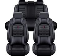 GHIOSA Fundas de Asiento de Coche para Audi A4 B8 Avant Wagon 2008-2016,Delanteros Y Traseros Funda De Asiento Impermeable Cuero Fundas Protección cojín Interior Accesorios,B-Black