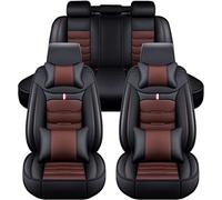 GHIOSA Fundas de Asiento de Coche para Audi A4 B8 Avant Wagon 2008-2016,Delanteros Y Traseros Funda De Asiento Impermeable Cuero Fundas Protección cojín Interior Accesorios,D-Black Brown