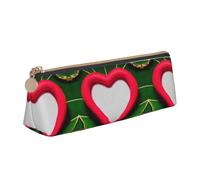 Ghjkfbf Estuche de piel con estampado de amor para el día de San Valentín, bolsa con cremallera para suministros de papelería, pequeña bolsa de cosméticos