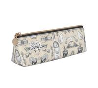 Ghjkfbf Estuche de piel con estampado de campo de uva y vino y bodega, bolsa con cremallera para suministros de papelería, pequeña bolsa de cosméticos