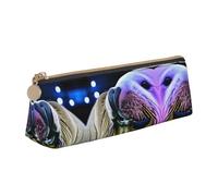 Ghjkfbf Estuche de piel con estampado de morsa, bolsa con cremallera para suministros de papelería, pequeña bolsa de cosméticos