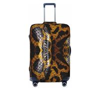 Ghjkfbf Funda protectora para maleta, con estampado de serpiente amarilla, lavable, con cremallera oculta, Negro -, XL