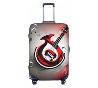 Ghjkfbf Funda protectora para maleta, con estampado de símbolo de música, lavable, con cremallera oculta, Negro -, L