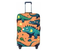Ghjkfbf Funda protectora para maleta de equipaje, con estampado de dinosaurio, lavable, con cremallera oculta, Negro -, L