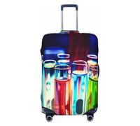 Ghjkfbf Funda protectora para maleta de equipaje, con estampado de tubo de ensayo de química, lavable, con cremallera oculta, Negro -, L