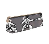 Ghjkfbf Karate-Highkick-Icon - Estuche de piel con cremallera para suministros de papelería, pequeña bolsa de cosméticos