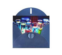 Ghjkfbf Tarjetas de felicitación impresas en tubo de ensayo de química, notas en blanco con sobres, pintadas, cumpleaños, carnaval, bodas, todas las ocasiones