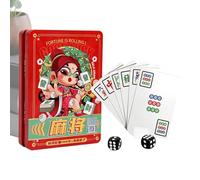 Ghjkldha Baraja de Cartas de Juego Juego de Póker con Fichas de Mahjong