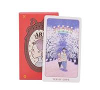 Ghjkldha Baraja de tarot, juego de oráculo, palabras clave invertidas verticales, guía en inglés incluida, tarjetas duraderas de tamaño de bolsillo, caja de almacenamiento magnética, herramienta de