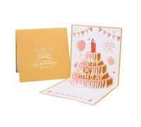 Ghjkldha Birthday Cards, Popup Happy Birthday Card, Celebration Greeting Postcard, 3D Keepsake Design, Elegant Foldable Style, Ideal for Women, Men, Wife, Husband, Sister, Daughter Gift Occasions
