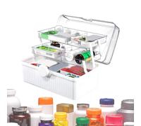 Ghjkldha Caja de medicina apilable, estuche multifuncional con asas, organizador que ahorra espacio para clínica, escuela, lugar de trabajo, hogar, almacenamiento portátil, 13.19 pulgadas