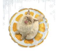 Ghjkldha Cama de agua para mascotas, almohadilla de agua de refrigeración para mascotas, cama redonda de refrigeración para gatos, tapete de juego de agua con bonito patrón de frutas, almohadilla de