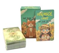 Ghjkldha Cartas de tarot, guía de afirmación de Oracle, juego de tamaño de bolsillo 78X, diseño de espíritu temático del año, kit de lectura de astrología, ideal para descubrimiento de aventuras y