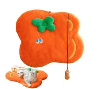 Ghjkldha Cat Blanket, Soft Cartoon Shape Kitten Carpet with Interactive Toy, 68x55cm/26.77x21.65 Inches Pet Thermal Pad, Washable Cat Floor Pad for All Breeds of Cats, Cozy Cat Bed for Pets