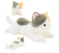 Ghjkldha Cat Stuffed Animals, Soft Cat Plush, Cute Cat Plush Toy, Lying Cat Stuffed Animal, Multi-Functional Cat Nap Plush Toy Cute Lying Weighted Cat Stuffed Animal Plush for Kids and Living Room