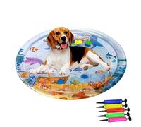 Ghjkldha Cat Water Play Mat, Pet Cooling Pad, Interactive Floor Toy, Comfortable Touch, 39.37 Inches Heat Relief Design, Ideal for Indoor, Dogs and Cats, Hot Weather Playtime