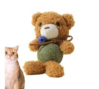 Ghjkldha Catnip Toys, Interactive Plush Balls, Bell Toys, Brown, Yellow, Indoor Kitten Exercise, Physical Stimulation for All Cat Breeds and Species, Fun Playtime Activity, Long Lasting