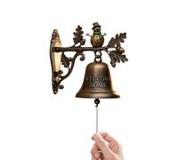 Ghjkldha Christmas Door Bell, Vintage Welcome Bell Decoration 7.09 Inches, Santa Claus Snowman Reindeer Design, Festive Metal Hanging Accent for Indoor Outdoor Garden Home Holiday Yard Decor