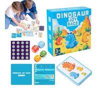 Ghjkldha Dinosaur Matching Card Game, Kids Math Dice Set, Colorful Educational Play, 15x15x5cm, Parent-Child Interaction, Competitive Entertainment, for Friends Family Learning Fun