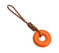 Ghjkldha Dog Toy Squeaky, Spiky Ring Chewers, 17.72x5.12in Indestructible Chew Toy with Rope, Versatile Pet Mental Stimulation, Puppy Teething Playtime for Boredom Reliver