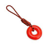 Ghjkldha Dog Toy Squeaky, Spiky Ring Chewers, 17.72x5.12in Indestructible Chew Toy with Rope, Versatile Pet Mental Stimulation, Puppy Teething Playtime for Boredom Reliver