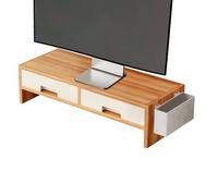Ghjkldha Elevador de monitor de computadora, soporte ergonómico de doble cajón, soporte para monitor de escritorio de computadora, para oficina, hogar, estudio, dormitorio, escritorio