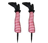 Ghjkldha Estacas De Piernas De Bruja para Suelo - 2 Unidades Estaca Decorativa De Jardín | Realistas Decoraciones de Halloween para Jardín Balcón Patio Porche Césped Techo Parque Sendero