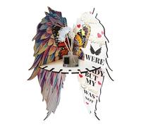 Ghjkldha Floating Corner Shelf, Decorative Wall Rack, Angel Wings Design, 13x9.46x0.99 Inches Space-Saving, Sturdy Wood Build (White/Brown) for Bedroom, Bathroom, Kitchen, Study Room Decor