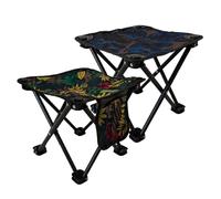 Ghjkldha Foldable Camping Stool, Portable Chair, Lightweight Travel Seat, 12.99x12.99x12.2 Inches Breathable Fabric, Storage Bag Included, Blue Compact, Travel Mountaineering Trips