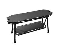 Ghjkldha Folding Camping Table, Storage Stand, Storage Rack, Lightweight Camp Shelf, Quick Assembly Cook Station, Compact Outdoor Gear Organizer for Camping, Hiking, BBQ, and Travel, Black