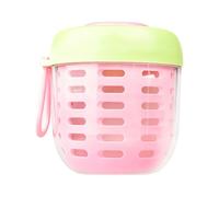 Ghjkldha Fruit and Veggie Storage Jar, 500ml Salad Cup with Drain Basket Carry Handle, Leak-Proof Portable Container for Hiking, Travel, Camping, Office, School, and Outdoor Lunches