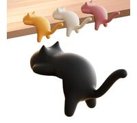 Ghjkldha Gancho de escritorio, diseño de gato con abrazadera de mesa, juego de 4 clips extraíbles, 3.38 x 1.30 x 1.97 pulgadas, cuenta con un agarre fuerte y forma, para cocina, bolso, mochila