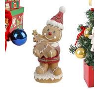 Ghjkldha Gingerbread Statues, Christmas Resin Figurines, Small Holiday Sculpture Set, Cute Man Shape Ornament, for Desk Mantel Bookshelf Window Sill Coffee Table Display Cabinet Decoration Use