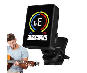 Ghjkldha Guitar Tuner Clip On, Precise Digital Electronic Ukulele Tuner, Portable Music Tuning Accessories, 1.06x1.46x1.65 Inches Essential Tool for Stage, Practice, Studio, and Performance