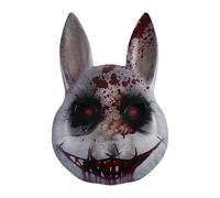 Ghjkldha Halloween Bunny Mask - 70g Full Face Costume Masque for Festival Dress Up, Party Cosplay with Comfortable Fit, Masquerade Mask for Holiday Celebration, Black White, Single Pack