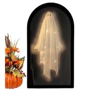 Ghjkldha Halloweens Ghost Mirror, Spooky Light Up, Hologram Mirror, Small, Large, Creepy Holiday Decoration Bedroom, Haunted House Props for Fireplace, Escape Room, Party, Outdoor Display
