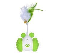 Ghjkldha Juguete eléctrico para gatos, simulador de caza de gatos, juego interactivo recargable de 3.3 pulgadas, pluma de varita móvil para divertido ejercicio de gatitos, entretenimiento automático