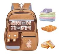 Ghjkldha Kids Capybara Backpack, Cute Capybara Animal School Bag, Comfortable Straps, Large Capacity Stationery Organizer for Pencils, Books, Rulers, Travel, 42x30x16cm