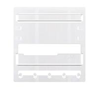 Ghjkldha Kitchen Floating Shelves, Wall Mount Storage Rack, Space Saving Shelf with Hooks and Cable Clips, 9.45x9.06x2.13 Inches Ideal for Dorm Room, Phone, Remote and Earphone Organization
