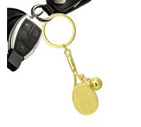 Ghjkldha Llavero de tenis, raqueta de tenis y llavero de pelota, llaves deportivas de metal ligero, accesorio versátil y duradero para los amantes de los deportes, equipos, 25 g, oro y plata, dorado,