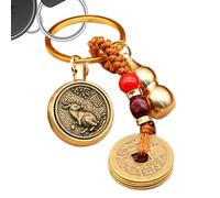 Ghjkldha Moneda de la suerte para la buena suerte, dije de mochila de buena suerte, éxito de riqueza, longevidad, colgante de moneda, llavero de coche exquisito, God Rabbit Rotary +