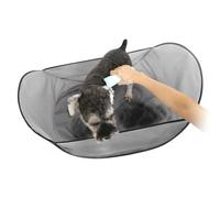 Ghjkldha Pet Cutting Cape, Large Gray Comfortable Pet Shearing Apron, Folding Grooming Bib, Portable Hair Tool, Perfect for Kittens, Puppies, Cats, Dogs and Grooming