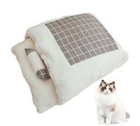 Ghjkldha Plush Cat Sleeping Bag Bed | Cat and Dog Sleeping Bag | Comfortable Warm Plush Pet Bed | Washable Semi-Enclosed Sleeping Bag for Indoor Cats Winter Retreat for Cats and Small Dogs
