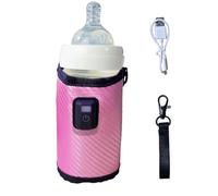 Ghjkldha Portable Baby Milk Warmer, Heated Insulation Cover For Nursing Bottles, 8x13cm, Automatic Heating Sleeve, Milk Heat Keeper Indoor and Outdoor Travel, Soft & Durable Design