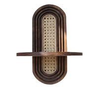 Ghjkldha Rattan Wall Shelf, Bohemian Corner Rack, Decorative Organizer for Potted Plants, 14.57x11.81 Inches, Flower Pots, Garden Display Stand, Indoor Outdoor Storage Solution