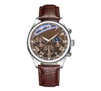 Ghjkldha Reloj clásico, Reloj de Pulsera para Hombre, Correa de Impermeable, Pantalla analógica Atemporal, Correa marrón auténtica, Ideal para Negocios Casual y Uso Diario, Atributo único, Refer