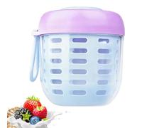 Ghjkldha Salad Cup, 4.09 Inches 500ml Leak-Proof Handle for Food Storage, Fruit Salad Jars Drain Basket Portable Design, Containers for Picnic Party Office Travel Camping Outdoor School Hiking