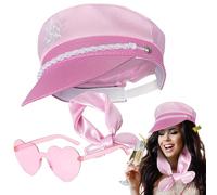 Ghjkldha Ship Captain Hat, Yacht Captain Costume Set, Accessories with Sunglasses and Scarf, Dress Up Cosplay Outfit for Women Men Parties Halloween Nautical Theme Celebrations, 57-60cm